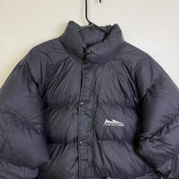 Cape Storm Pertex Down Puffer Jacket Mens XL Black Pullover Zip Snap Anorak Ski - Picture 3 of 12
